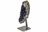 Amethyst Geode Section With Metal Stand - Uruguay #152184-3